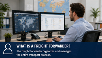 Logistics coordinator planning shipments and managing transport routes in office