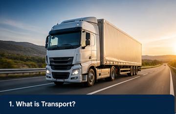 Truck transporting goods on European highway logistics transport concept